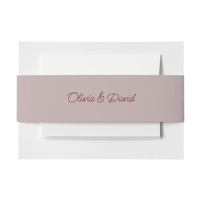 Elegant Dusty Rose Wedding Einladungsbanderole (Vorderseite Beispiel)