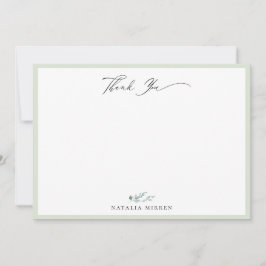 Elegant Dusty Sage Calligraphy Vielen Dank Mitteilungskarte