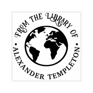 Elegant Earth World Globe Map Library Book Permastempel