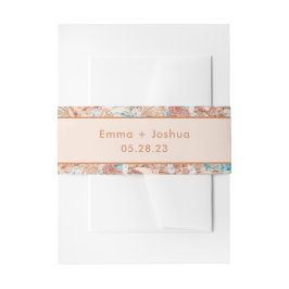 Elegant Earthy Brown Botanical Wedding Einladungsbanderole