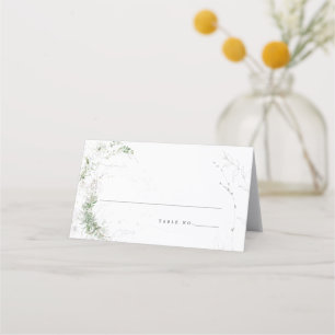Elegant Earthy Greenerity Watercolor Wedding Platzkarte