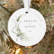 Elegant Earthy Greenery Personalisiert Names Foto