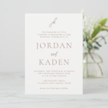 Elegant Earthy Neutral Script Monogram Wedding