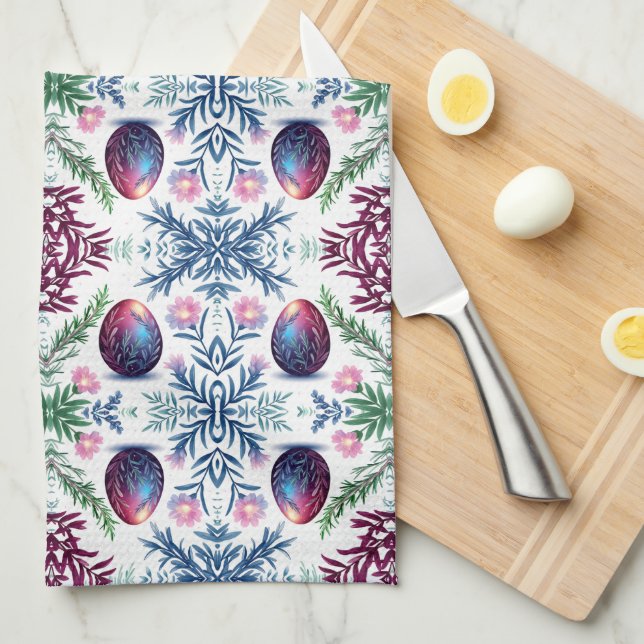 Elegant Easter Egg Botanical Art Geschirrtuch (Viertel Falte)