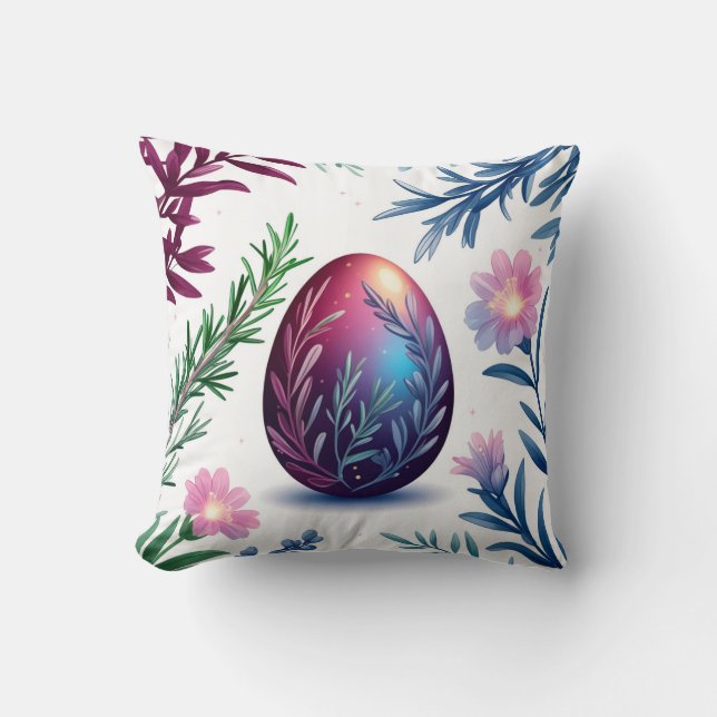 Elegant Easter Egg Botanical Art Kissen (Vorderseite)