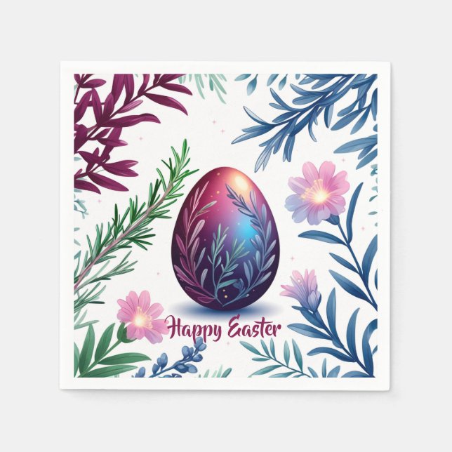 Elegant Easter Egg Botanical Art Serviette (Vorderseite)