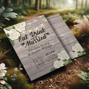 Elegant EAT Boire & Etre Marié Mariage Invitations