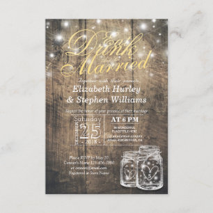 Elegant EAT Boire & Etre Marié Mariage Invitations