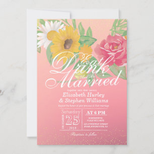 Elegant EAT Boire & Etre Marié Mariage Invitations