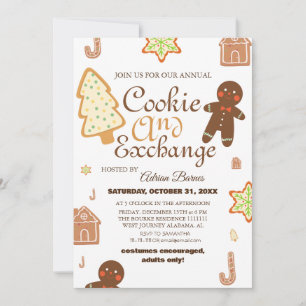 Élégant échange de biscuits de Noël sur invitation