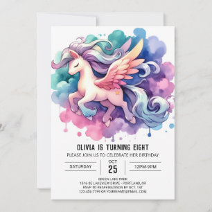 Elegant Editable Horse Birthday Einladung