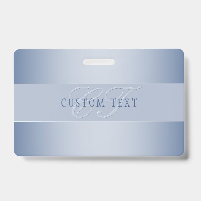 Elegant Editable Monogram Script Writing | Blau Ausweis (Vorderseite)