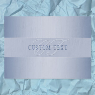 Elegant Editable Monogram Script Writing Blau Seidenpapier
