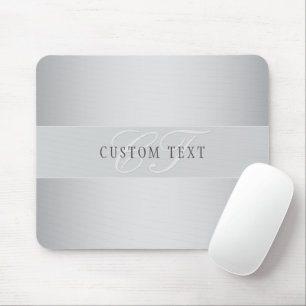 Elegant Editable Monogram Script Writing Grau Mousepad