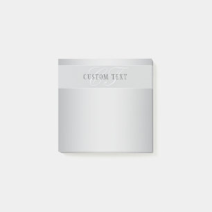 Elegant Editable Monogram Script Writing   Grau Post-it Klebezettel