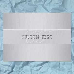 Elegant Editable Monogram Script Writing   Grau Seidenpapier