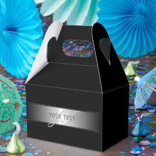 Elegant Editable Monogram Script Writing   Schwarz Geschenkschachtel