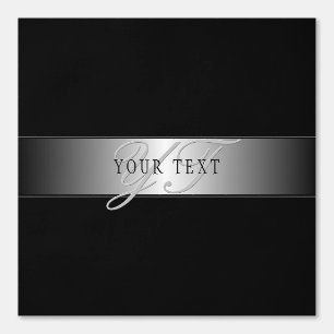 Elegant Editable Monogram Script Writing   Schwarz Tapete
