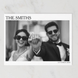 Elegant Editorial Wedding Elopement Post Card Postkarte