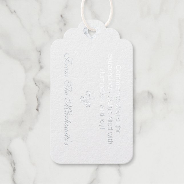 Elegant Egg Shell White Hanukkah Gold  Geschenkanhänger (Vorderseite)