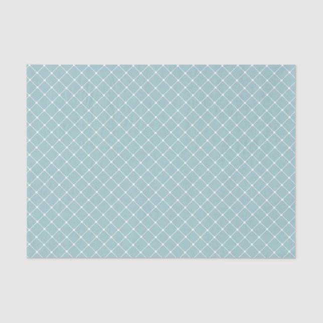 Elegant Eggshell Blue Trellis Pattern Seidenpapier (Vorderseite)