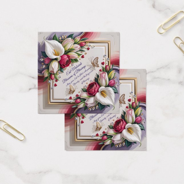 Elegant Eid Al Adha Greeting Card with White Calla (Bureau)