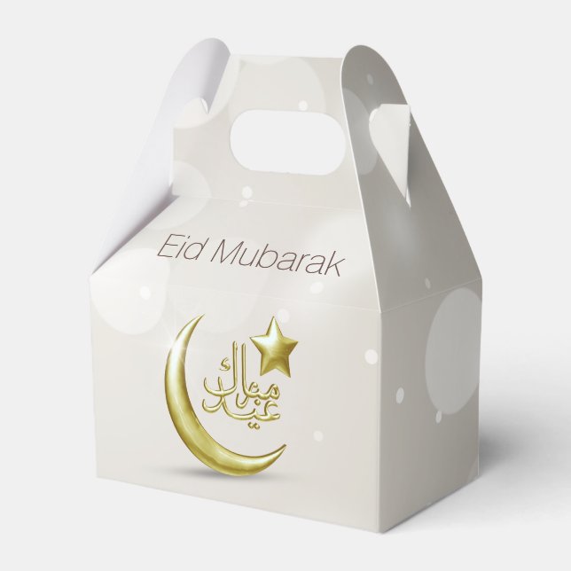 Elegant Eid Mubarak Gold Moon Star Gefälligkeitsbo Geschenkschachtel (Vorderseite)