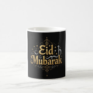 Elegant Eid Mubarak Gold Typografie Kaffeetasse