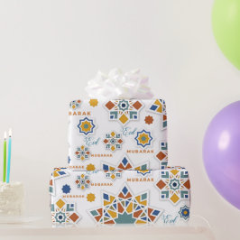 Elegant Eid Mubarak Kalligraphie farbenfroh Geschenkpapier