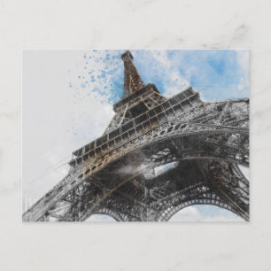 Elegant Eiffel Tower Paris Postcard - Französisch Einladungspostkarte