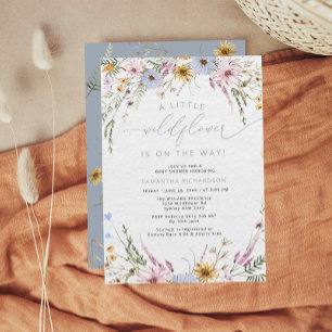 Elegant eine kleine Wildblume Babydusche Einladung