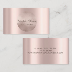 Elegant Einfach Chic Roségold Kreis Visitenkarte