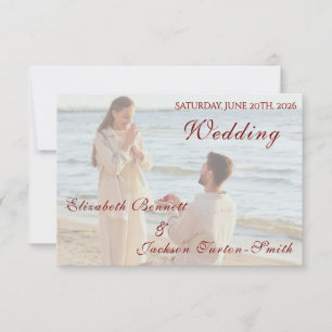 Elegant Einfach Foto Minimal Romantisch RSVP Karte