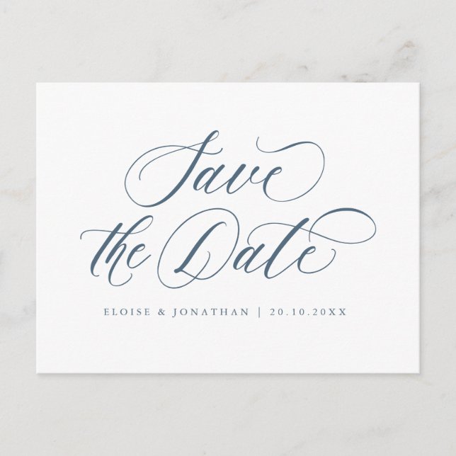 Elegant Einfach Minimalistisch modern Save the Dat Postkarte (Vorderseite)