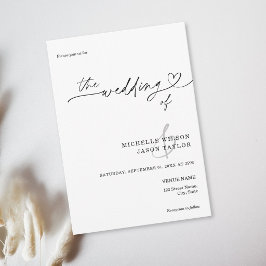 Elegant Einfach Minimalistisch Schwarz und Weiß Einladung