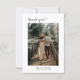 Elegant einfach mit Foto Wedding Dankeschön Card Dankeskarte
