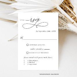 Elegant einfach, W / ohne Mahlzeiten Optionen Hoch RSVP Karte