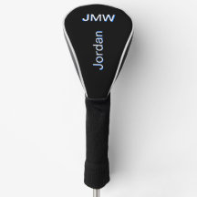 Elegant, Einfache Bezeichnung Monogramm Blau, Weiß