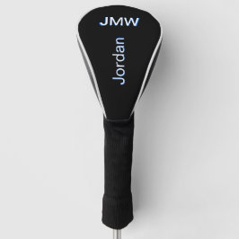 Elegant, Einfache Bezeichnung Monogramm Blau, Weiß Golf Headcover