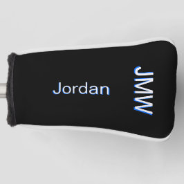 Elegant, Einfache Bezeichnung Monogramm Blau, Weiß Golf Headcover