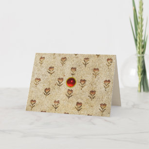 ELEGANT EINFACHE BYZANTINISCHE MOSAIKBLUMEN Antik Feiertagskarte