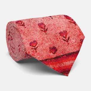 ELEGANT EINFACHE BYZANTINISCHE MOSAIKBLUMEN Rot Pi Krawatte