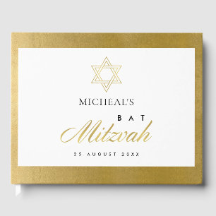 ELEGANT EINFACHE, KLARE IMITATE GOLD BAR BAT MITZV GÄSTEBUCH