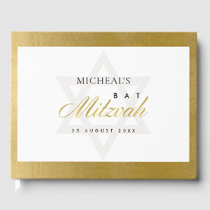 ELEGANT EINFACHE, KLARE IMITATE GOLD BAR BAT MITZV GÄSTEBUCH