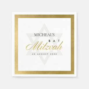 ELEGANT EINFACHE, KLARE IMITATE GOLD BAR BAT MITZV SERVIETTE