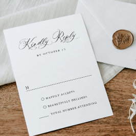 Elegant Einfache Minimalistische Kalligraphie Schw RSVP Karte