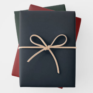 Elegant einfaches Festlich Reich Tief Dunkel Farbt Geschenkpapier Set