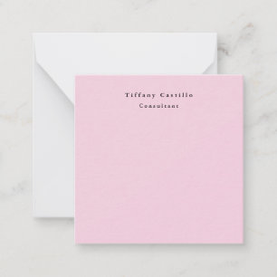 Elegant einfaches hellrosa minimalistisches Modern Mitteilungskarte