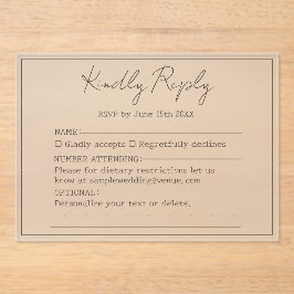 Elegant einfaches Minimal Script mit freundlicher  Acryleinladungen