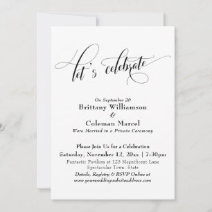 Elegant einfaches Schwarz-Weiß zum Feiern Einladung